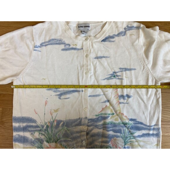 Alfred Dunner Women's 1X Knit Ramie Button Down Short Sleeve Beach Ocean Coast - Picture 5 of 8
